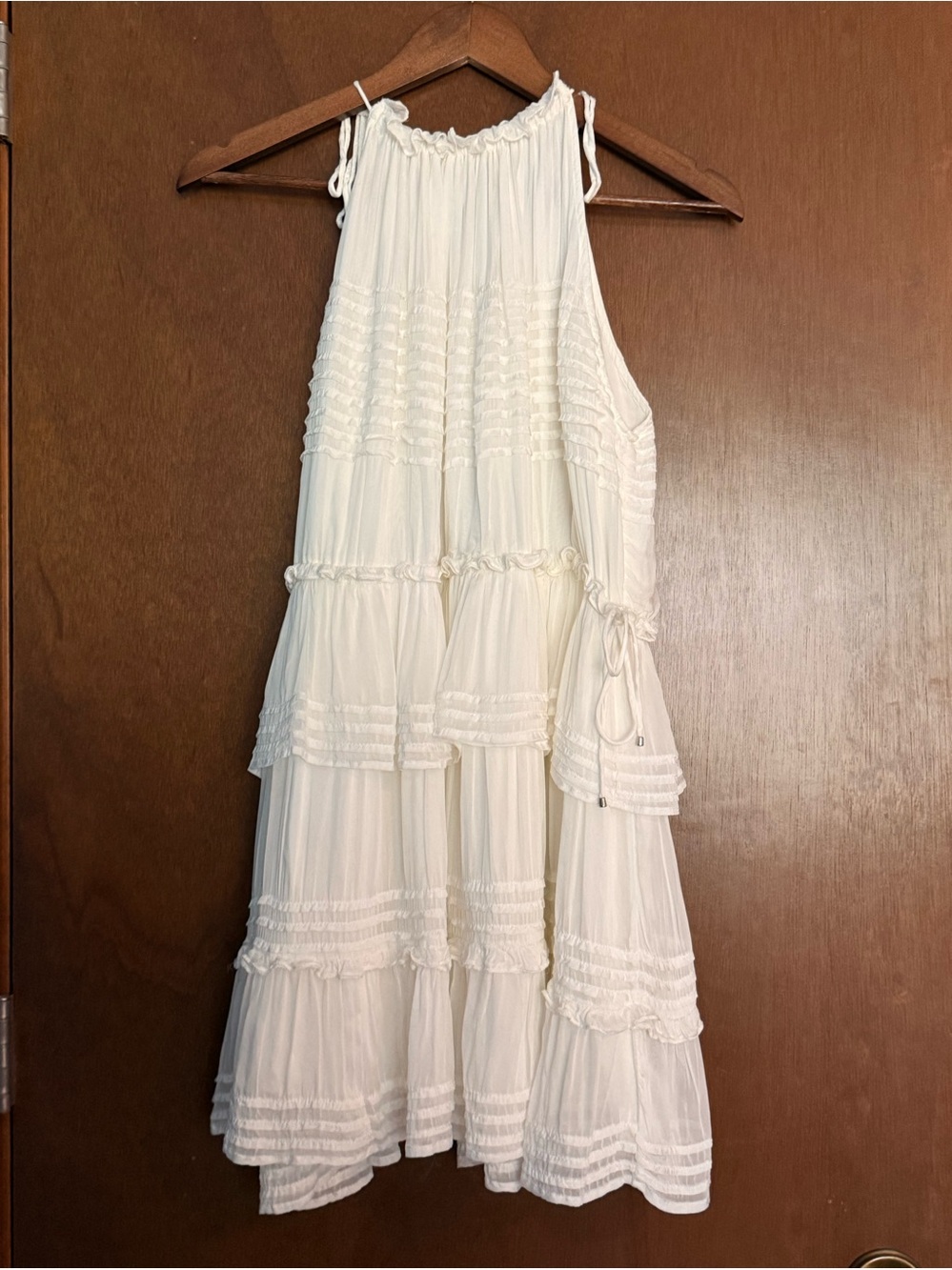 Anthropologie Let Me Be - Halter Tie-Neck Tiered Mini Dress